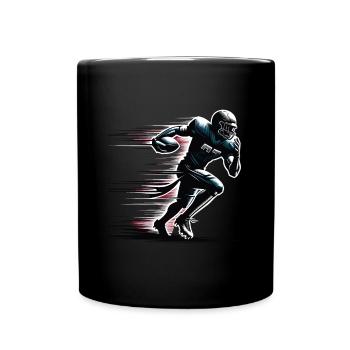 Footballer, American Football Quarterback - Full Colour Mug - black - Front