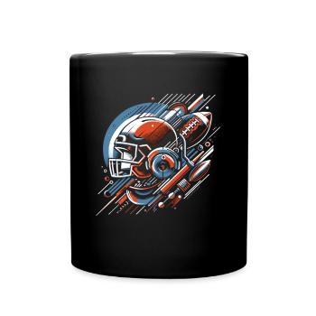 American Football Football Football Helmet Football - Full Colour Mug - black - Front