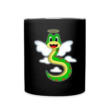 Schlange Engelsflügel - Tasse einfarbig - Schwarz - Vorne