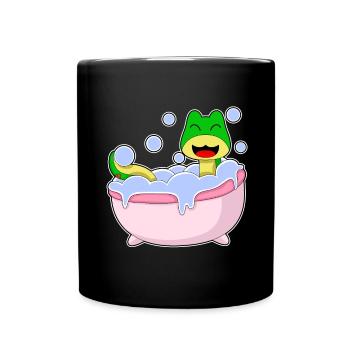 Baignoire de bain de serpent - Mug uni - noir - Devant