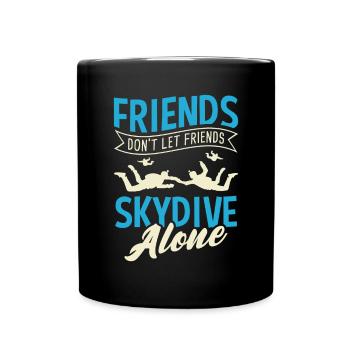 Skydiving, Fallschrimspringen, Skydiver Fallschirm - Tasse einfarbig - Schwarz - Vorne