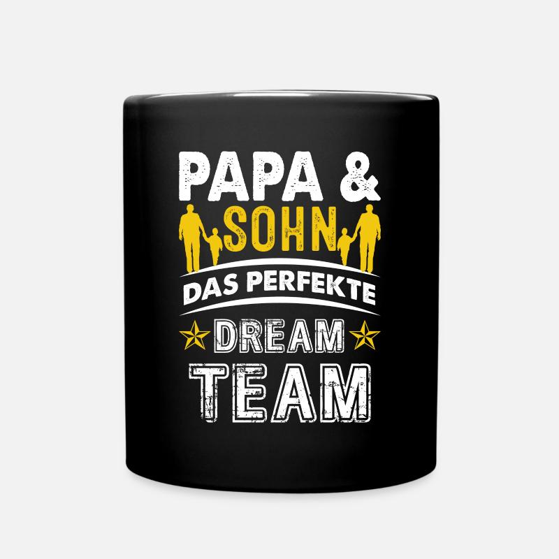 Vater und Sohn das perfekte Team Papa und Sohn - Tasse einfarbig - Schwarz