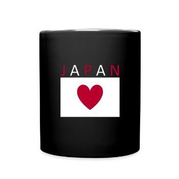 Drapeau du Japon Coeur Tokyo - Mug uni - noir - Devant