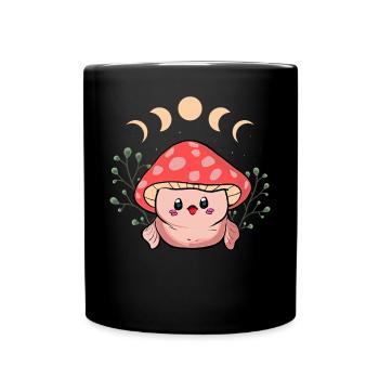 Chapeau champignon Kawaii Cottagecore Blobfish - Mug uni - noir - Devant