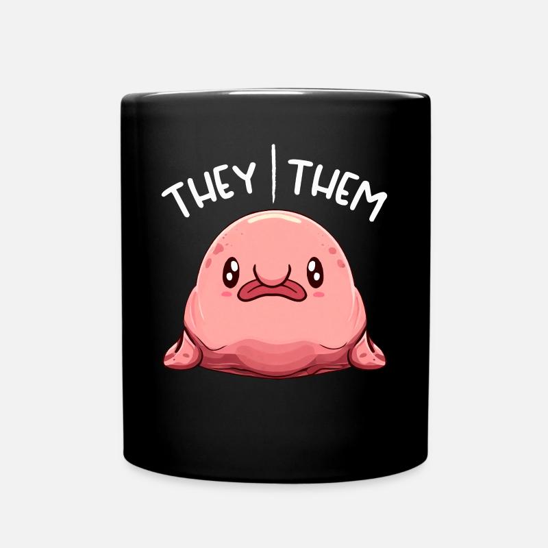 Kawaii Non Binary Queer Pronouns Blobfish Pronouns - Tasse einfarbig - Schwarz