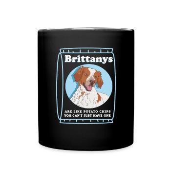 Brittany Epagneul Breton Hund Geschenk - Tasse einfarbig - Schwarz - Vorne