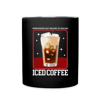 Eiskaffee Iced Coffee | Kaffee Liebhaber Geschenk - Tasse einfarbig - Schwarz - Vorne