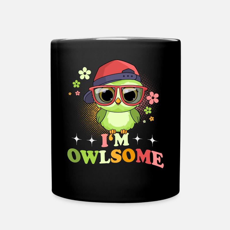 Eule Eulen I`m Owlsome - Tasse einfarbig - Schwarz