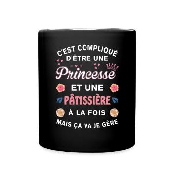 Princess Pastry Humorous Gift - Full Colour Mug - black - Front