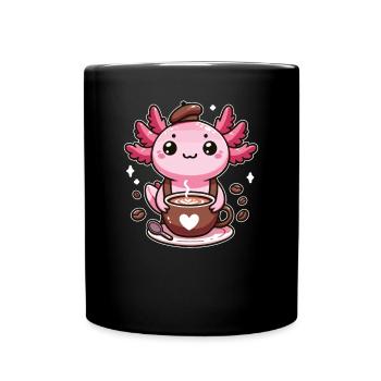 Coffee Beans with Coffee Axolotl French - Full Colour Mug - black - Front