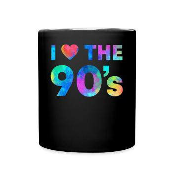 Liebe für 90er Retro Vibes Geschenkidee - Tasse einfarbig - Schwarz - Vorne