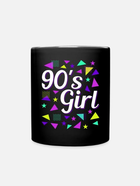Retro 90er Girl Power Stil Popkultur - Tasse einfarbig - Schwarz