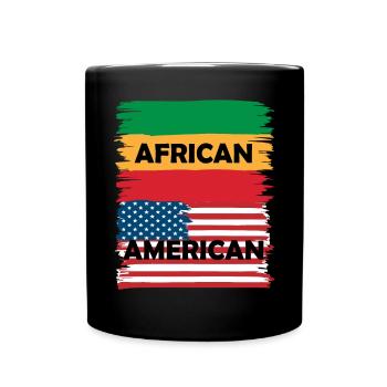 Fier Afro-Américain. Illustrations de drapeaux - Mug uni - noir - Devant