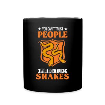 Schlangen Besitzer Kornnatter Natter - Tasse einfarbig - Schwarz - Vorne
