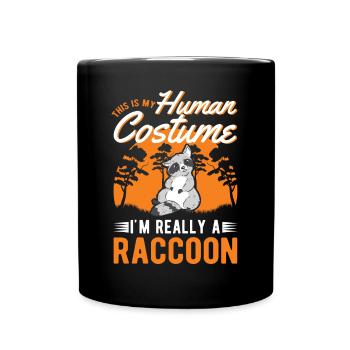 Waschbär Costume Raccoon Halloween - Tasse einfarbig - Schwarz - Vorne
