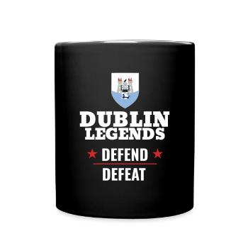 Dublin Legends Defend Defeat with the Dublin Crest - Full Colour Mug - black - Front