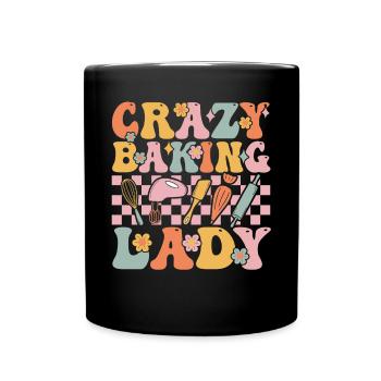 Groovy Pâtisserie Fille Boulanger Chef - Mug uni - noir - Devant