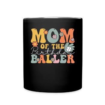 Groovy Baseball Mom - Tasse einfarbig - Schwarz - Vorne