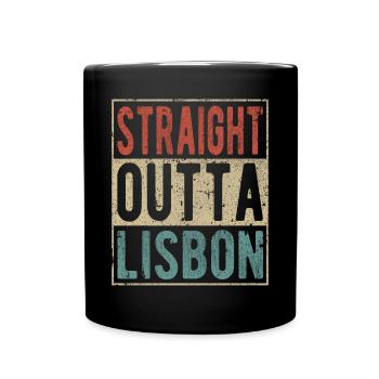 Direkt nach Lissabon - Tasse einfarbig - Schwarz - Vorne