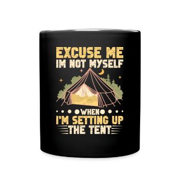 Équipement de camping pour hommes Tente de camping Randonnée - Mug uni - noir - Devant