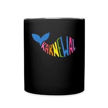 Karnewal Karneval Fasching Konfetti Fastelovend - Tasse einfarbig - Schwarz - Vorne