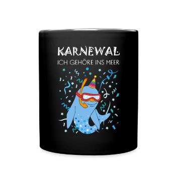 Karneval Konfetti Sommerpause Sommerferien Jecken - Tasse einfarbig - Schwarz - Vorne