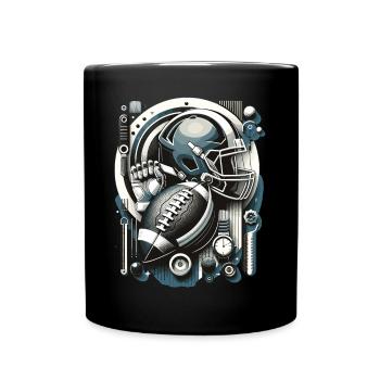 American Football Football Football Helmet Football - Full Colour Mug - black - Front