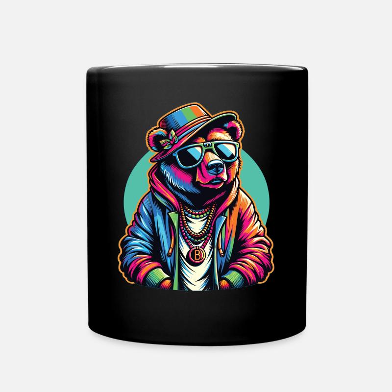 Bär Bären Bärenkopf Bär Braunbär Bären - Tasse einfarbig - Schwarz