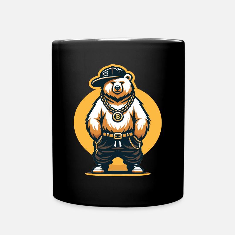 Bear, Bears, Bear Head, Bear, Brown Bear, Bears - Full Colour Mug - black