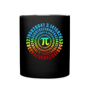 Coloré Pi Swirl Pi Jour Professeur de mathématiques - Mug uni - noir - Devant
