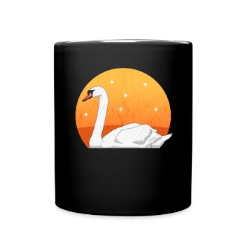 Schwan Schwäne Schwanenliebhaber Geschenk - Tasse einfarbig - Schwarz - Vorne