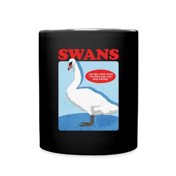 Schwan Schwanenliebhaber Vogel Schwäne Geschenk - Tasse einfarbig - Schwarz - Vorne