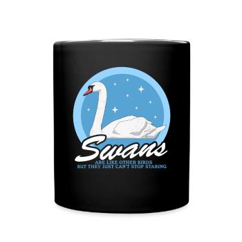 Schwan Schwanenliebhaber | Vogel Schwäne Geschenk - Tasse einfarbig - Schwarz - Vorne