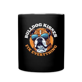 Britannique Anglais Bulldog amant embrasse Fix everythin - Mug uni - noir - Devant