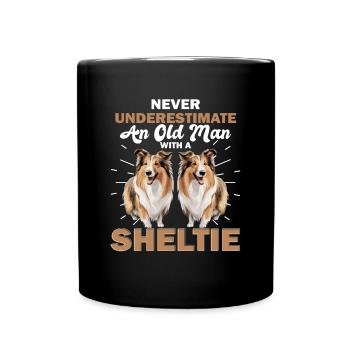 Shetland Sheepdog Dog Sheltie Never Underestimate - Tasse einfarbig - Schwarz - Vorne