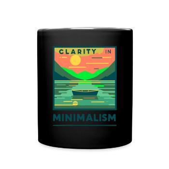 Clarity in Minimalism Lake - Tasse einfarbig - Schwarz - Vorne