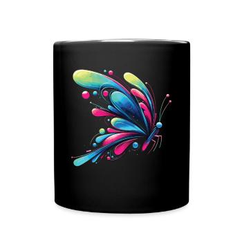 Ailes de rêve : motif de papillon créatif - Mug uni - noir - Devant