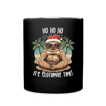 Noël tropical : paresseux et noix de - Mug uni - noir - Devant