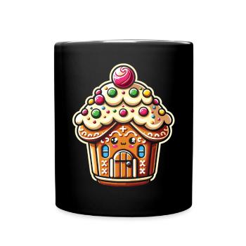 Gingerbread House Fantasy: Cupcake Edition - Full Colour Mug - black - Front