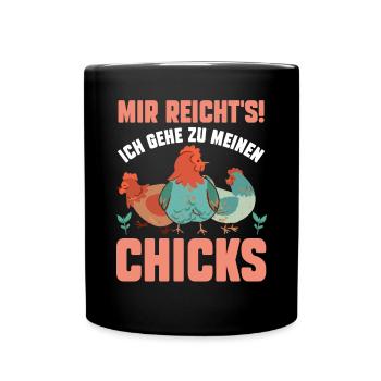 Huhn Hühnerstall Bauernhof Bauer Landwirt Hühner - Tasse einfarbig - Schwarz - Vorne