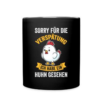 Huhn Hühnerstall Bauernhof Bauer Landwirt Hühner - Tasse einfarbig - Schwarz - Vorne