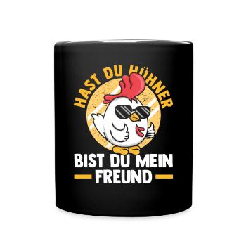Huhn Hühnerstall Bauernhof Bauer Landwirt Hühner - Tasse einfarbig - Schwarz - Vorne