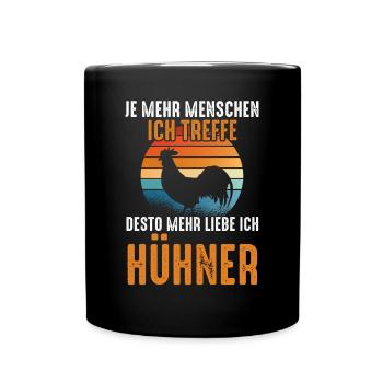 Huhn Hühnerstall Bauernhof Bauer Landwirt Hühner - Tasse einfarbig - Schwarz - Vorne
