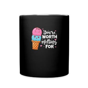 Eiscreme Eis Eiskrem Ice Cream Sommer Geschenk - Tasse einfarbig - Schwarz - Vorne