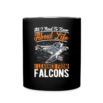 Falcon Owner Falconer Kestrel Falconry - Full Colour Mug - black - Front
