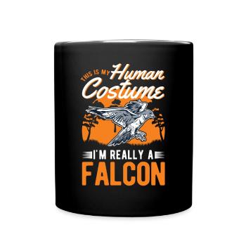 Falken Besitzer Falkner Turmfalke Falknerei - Tasse einfarbig - Schwarz - Vorne
