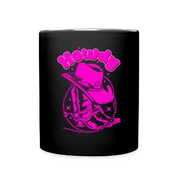 Groovy Howdy Rodeo Western Country - Tasse einfarbig - Schwarz - Vorne