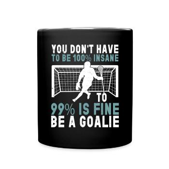 Lacrosse Goalkeeper Gloves Stick Lax Goalkeeper - Full Colour Mug - black - Front