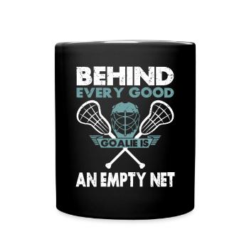 Lacrosse Goalkeeper Gloves Stick Lax Goalkeeper - Full Colour Mug - black - Front
