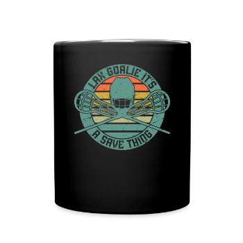 Lacrosse Goalkeeper Gloves Stick Lax Goalkeeper - Full Colour Mug - black - Front